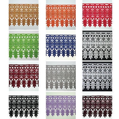 4.75" White Black Ivory Royal Blue Gold Burgundy Floral Venice Lace Trim By Yard