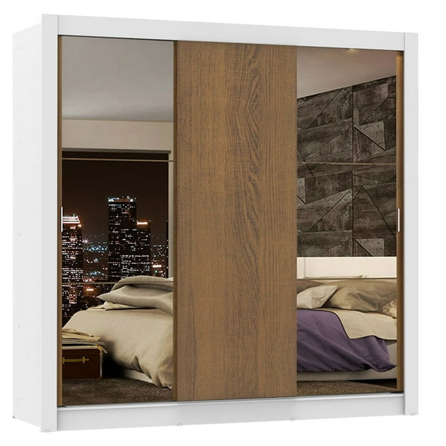 Ropero Closet Madesa Lyon Plus 3 Puertas con Espejos B/M