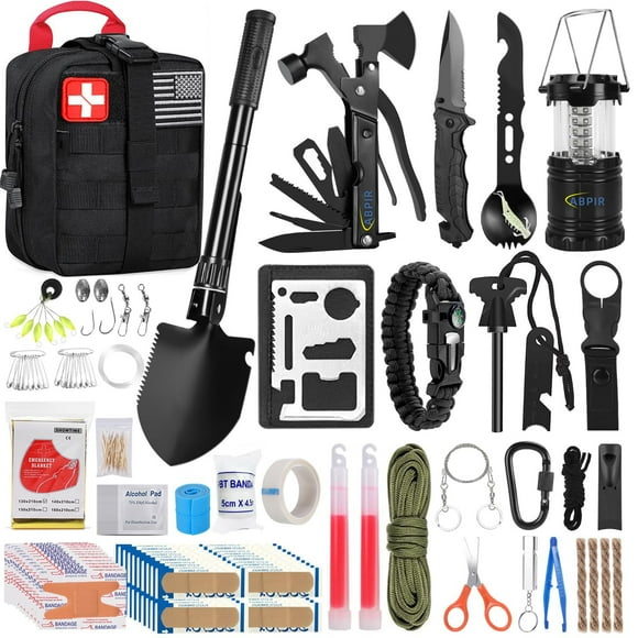Kit de supervivencia Abpir, 170 piezas, equipo de primeros auxilios para acampar al aire libre