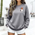 thumbnail image 7 of Jsaierl Halloween Sweatshirts for Women Spooky Ghost Graphic Pullovers Fall Loose Fit Crewneck Long Sleeve Sweater Tops Halloween Party Supplies, Sizes S-2XL, 7 of 7