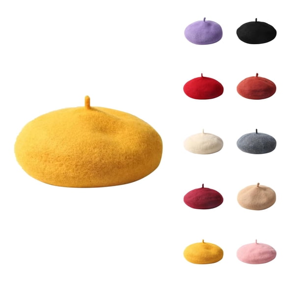 Kids Autumn and Winter Solid Color Warm Beret Pumpkin Hat Woolen Hat Winter Wear Winter Essentials
