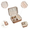 thumbnail image 3 of Unique Bargains Jewelry Box Small Portable PU Leather Jewelry Organizer Case Storage Brown, 3 of 8