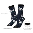 thumbnail image 4 of Susaid Lilies Flowers Print Men's Moisture Wicking Cushioned Crew Work Boot Socks Suitable for Size 36-45, 4 of 6