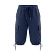 thumbnail image 4 of Hngshg Plus Size Cargo Capris for Women Bow Drawstring Solid Color Casual Pants with Pockets Summer Vacation Workout Pants, 4 of 7
