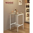 thumbnail image 2 of Bar Table, Small Kitchen Dining Table, High Top Pub Table, Height Cocktail Table for Living Room Party, Sturdy Metal Frame, 23.6 x 23.6 x 36.2 Inches for Narrow Spaces, Oak Beige and White, 2 of 8