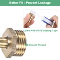 thumbnail image 5 of Uxcell 4-Pack Brass Hose Barb Fittings, 8mm x G1/2 Male Couple Hose Connector with Stainless Steel Hose Clamp &  Tape, 5 of 7