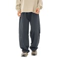 thumbnail image 1 of toraway Sweat Pants Mens Adult 3 Men's Split Pleated Design Outdoor Loose Pants Outdoor Splashproof Solid Color Casual Pants Leg Adjustable Casual Long Pants M, 1 of 4