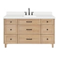 thumbnail image 6 of ARIEL Monroe 61 Inch Single Rectangle Sink Bathroom Vanity With Pure White Quartz Countertop 1.5 Inch Edge In Oak, 6 of 8