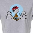 thumbnail image 3 of Peanuts - Rerun Winter - Juniors Cropped Cotton Blend T-Shirt, 3 of 6