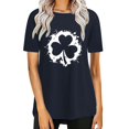 thumbnail image 1 of Pxiakgy Vente Chaude! T-Shirt Trèfle de la Saint-Patrick pour Femmes Chanceux Irlandais Manches Courtes T-Shirt Graphique Trèfle Mode Décontractée Col Rond Manches Courtes Imprimé Noir G, 1 of 6