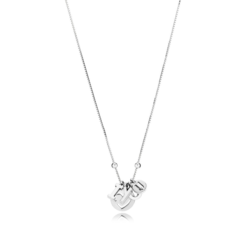 Pandora I Love You Necklace In Sterling Silver And 60 Cm Necklace W S Necklace Pendants 60 Cm 60 Walmart Com Walmart Com
