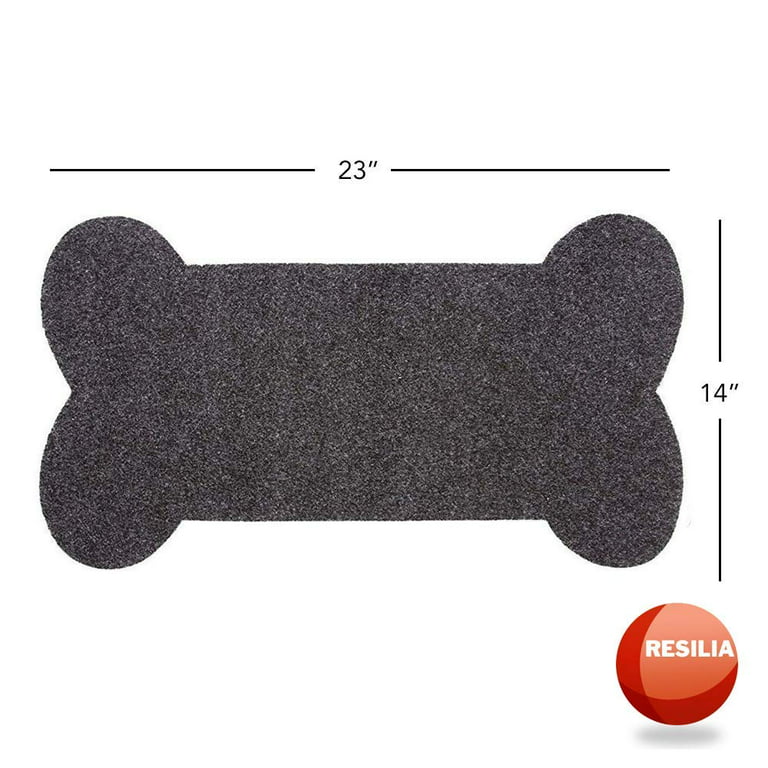 RESILIA Bone Shaped Dog Food Bowl Placemat - Non-Slip Design, Machine  Washable, Puppy Feeding Pad, Protects Floors from Water Spills, Novelty Pet  Accessories, 29.5 Inches X 18 Inches, Gray 