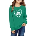 thumbnail image 1 of COM1950s Chandails en Molleton pour Filles, Garçons et Filles Imprimé Jour de la Saint-Patrick Col Rond Manches Longues Chandail en Molleton, 1 of 8