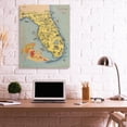 thumbnail image 2 of Stupell Industries Antique Florida Map Retro Beach Girl Postcard Print Canvas Wall Art Design by Wild Apple Portfolio, 36" x 48", 2 of 6