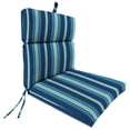 thumbnail image 3 of Jordan Manufacturing 22" x 44" Blue Stripe Outdoor Chair Cushion with Ties and Loop - 44'' L x 22'' W x 4'' H, 3 of 5