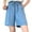 Light Blue womens pants, variant on Usmixi Casual Shorts for Women Summer Drawstring Elastic Waist Plus Size Straight Leg Half Pants Lightweight Stretchy Denim Shorts with Pocket Light Blue XXL
