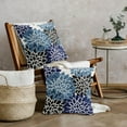 thumbnail image 5 of Navy Blue Black Pillow Covers 16x16 Inch Set of 2 Dahlia Floral Decorative Throw Pillows For Couch Geometry Flowers Modern Pillow Cases Home Decor For Sofa Couch Porch Patio Living Room Outdoor, 5 of 6