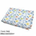 thumbnail image 5 of Nautical Floor Pillow Lounger Cover, Marine Themed Starfish Mollusk Coral Reef Shells Oyster Underwater Design, Nap Mat Printed Fabric Case for 5 Pillows, 88" x 27", Blue and Yellow, by Ambesonne, 5 of 5