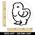 thumbnail image 2 of Fluffy Silkie Chicken Self-Inking Rubber Stamp Ink Stamper - Orange Ink - Small 3/4 Inch, 2 of 7