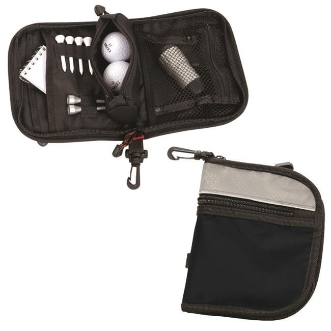 Golf Accessory Bag Black Grey with Red Trim