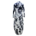 thumbnail image 3 of Summer Saving Clearance 2022! TIANEK Ladies Summer Dress Show Thin Print Long Sleeve Button Collar Carving Waist Maternity Dress Knee-Length Dress, 3 of 7