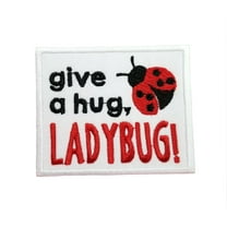 Funny Cute Animal Phrases Give a Hug Ladybug Embroidered Iron On Patch