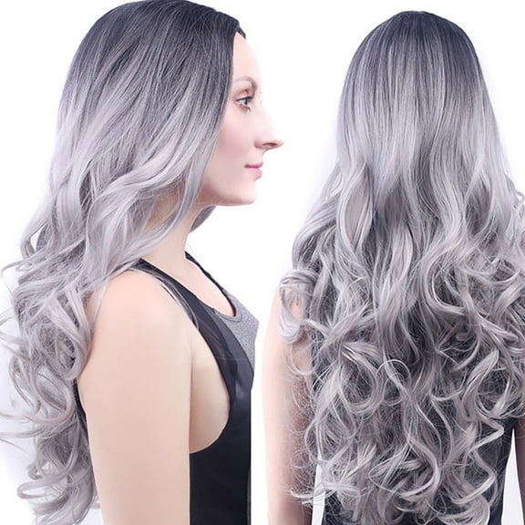 Natural Mix Colors Gold Gradient Short Curly Hair Synthetic Wig Women Full Wigs