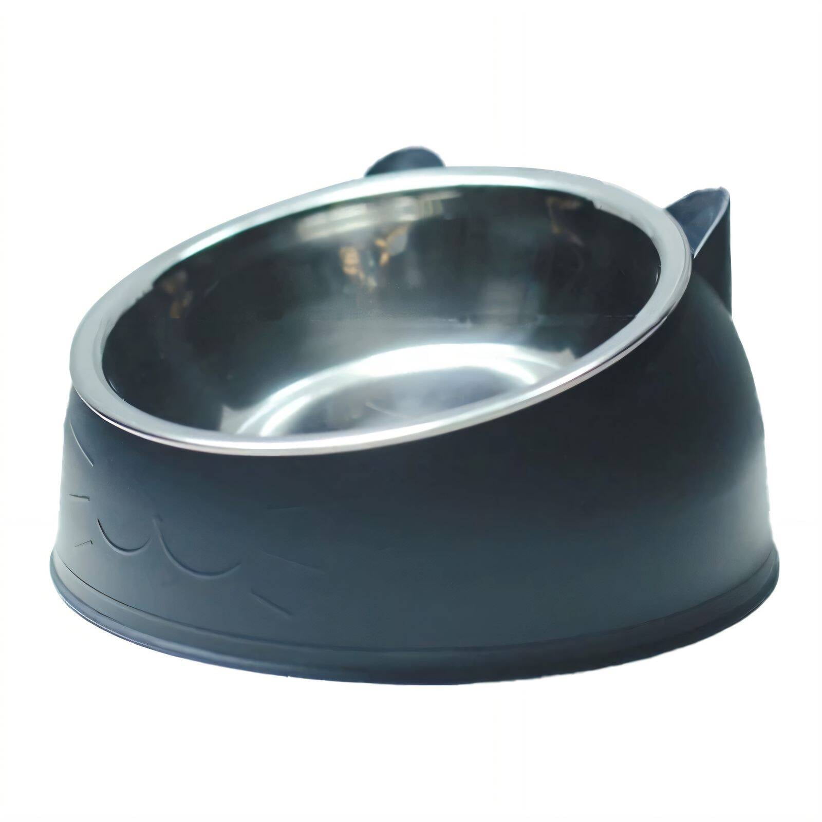 RAIRSKY Cat Food Bowl Tilted Design Cat Food Bowls Stylish Cat Head Shape Cat Bowls 13*11*6.5cm Style1