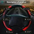 thumbnail image 5 of Deago Car Steering Wheel Covers Black Red - Auto Women Men Universal 15 Inch Sports Design Non-Slip Leather for Truck SUV Accessories, 5 of 6