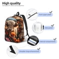 thumbnail image 5 of Daiia Realistic Flower Cow Vintage Canvas Backpack for Men and Women ,Hiking Backpack,Travel Laptop Bag for School,Large Capacity Backpack-, 5 of 8