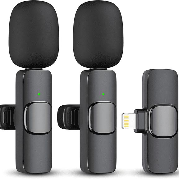 Mini Wireless Microphone for iPhone Lightning 2 Pack iPhone Mic Crystal Clear Recording for Video Recording Interview Podcast Vlog YouTube