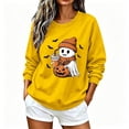 thumbnail image 2 of DIOAZUD Women's Halloween Sweatshirt Cute Funny Spooky Crewneck Long Sleeve Fall Tops Graphic Pullover Sweatshirts Pumpkin Patch Outfit, 2 of 8