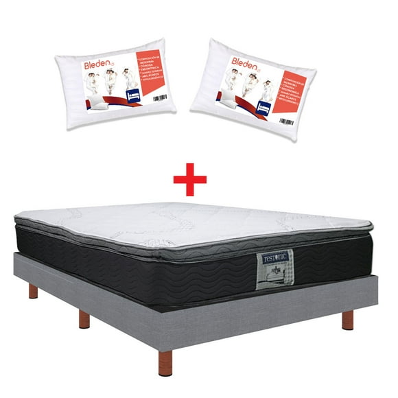 Colchón Dom Individual Restonic Box 2 Almohadas Random