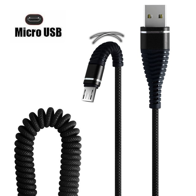 Klonfd Micro USB Fish Tail Spring Durable Cable Data Fast Charging For Android Phone