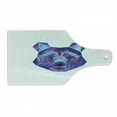 thumbnail image 1 of Bear Cutting Board, Cosmic Polygonal Wildlife Hand Drawn Watercolor Art with Galaxy Pattern, Decorative Tempered Glass Cutting and Serving Board, Wine Bottle Shape, Blue Magenta, by Ambesonne, 1 of 1