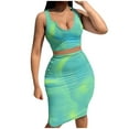thumbnail image 2 of Tbopshirt Women's 2 Piece Outfits Plus Size Fashion Women Summer Print Casual SLeeveless Top+ Skirt Set Wide Leg Pants, 2 of 5