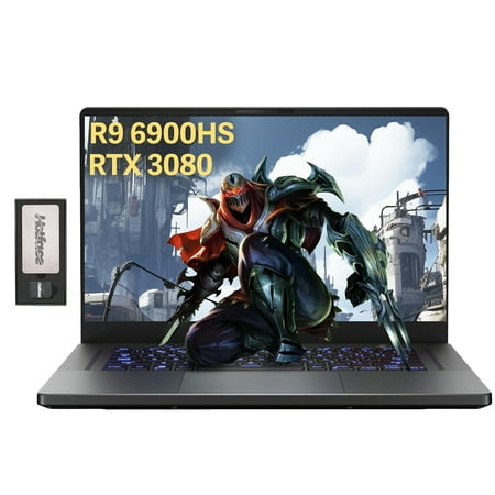 asus Zephyrus G15 15.6'' 240Hz QHD Gaming Laptop, AMD Ryzen 9 6900HS, GeForce RTX 3080 8GB GDDR6, 16GB DDR5 RAM, 512GB PCIe SSD, Backlit Keyboard, HD Webcam, Win 11 Pro, Gray, 32GB USB Card