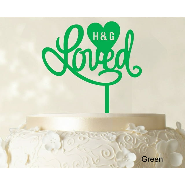 Loved Wedding Cake Topper Personalized Initial Name Cake Topper Cake Decoration Option Available 6-7 Inches Wide