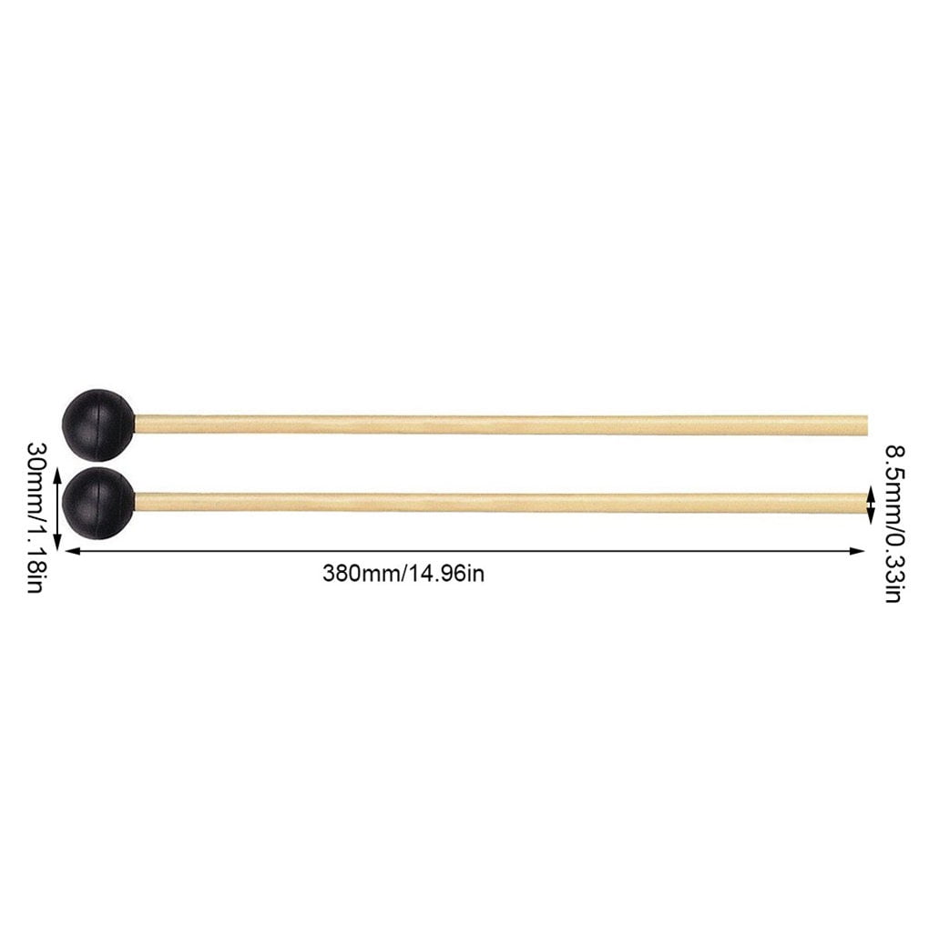 DALX Glockenspiel Sticks Bell Mallets Rubber Mallet with Wood Handle Percussion Instruments