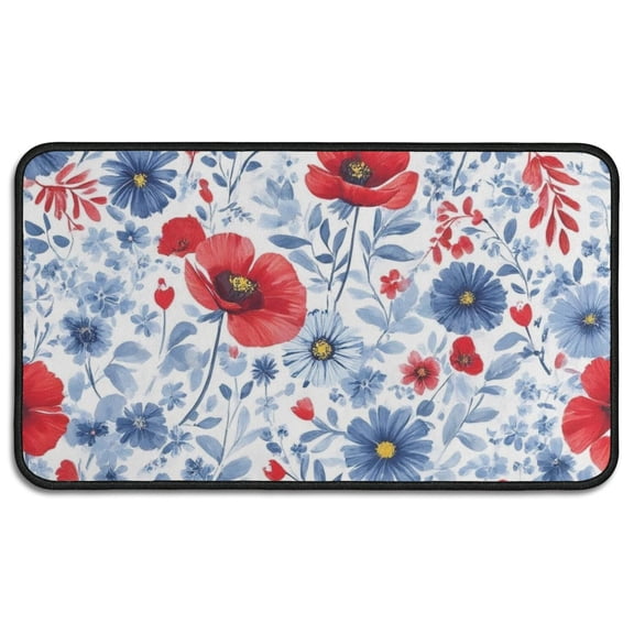 Pioneer Flower Floral Print Pattern Door Rugs,Washable Non Slip Door Mats Indoor,Decorative Door Mats,Entry Mat Indoor for Entrance,Bedroom,Kitchen,Bathroom,30"x17"