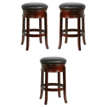 Home Square 29" Hamilton Swivel Bar Stool in Cherry - Set of 3