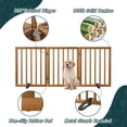 thumbnail image 2 of Semiocthome Freestanding Dog Gate 24“Tall, Walnut Foldable Dog Gates for Doorways Stairs Indoor, Wooden 3 Panels Pet Gates for Dogs with 2 Metals Stands, Fully Assembled Door Gates Fences, 2 of 5