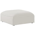 thumbnail image 1 of Meridian Furniture Miramar Cream Durable Linen Textured Ottoman, 1 of 6