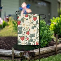 Yayeee Garden Flag 28" x 40" Double Sided Outdoor Yard Lawn Holiday Decorations, Small Strawberry Pattern