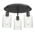 thumbnail image 3 of 516-3C-BK-G342 Innovations Lighting Hadley - 3 Light Flush Mount In Art Deco Style-9.5 Inches Tall and 16.25 Inches Wide-Matte Black Finish-Clear, 3 of 5