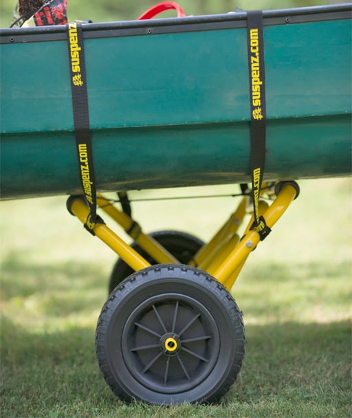 Suspenz Kayak Canoe Transport Trailer, DLX Kayak Cart Trolley, Airless Wheels, Straps, 150lb Capacity