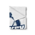 thumbnail image 2 of Hockey Soft Flannel Fleece Throw Blanket, Weathered Looking Vintage Stamp Composition Text Sticks and Stars in Circle, Cozy Plush for Indoor and Outdoor Use, 50" x 60", Navy Blue White, by Ambesonne, 2 of 5