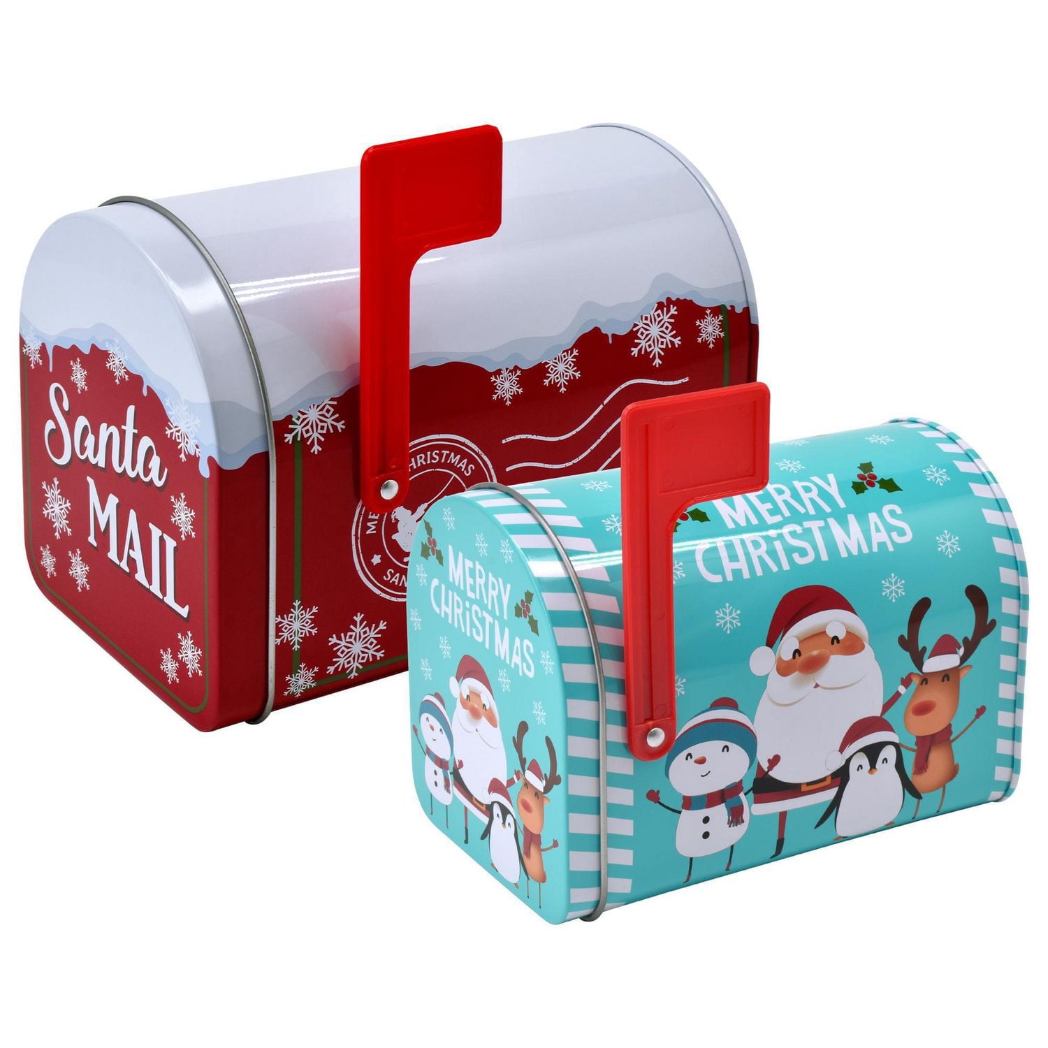 HOLIDAY TIME MAILBOX TIN 2 PACK