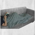 thumbnail image 5 of Dusty Blue Soft Flannel Fleece Throw Blanket, Damask Inspired Orient Flourishing Details, Cozy Plush for Indoor and Outdoor Use, 60" x 80", Blue Grey Grey Teal, by Ambesonne, 5 of 5