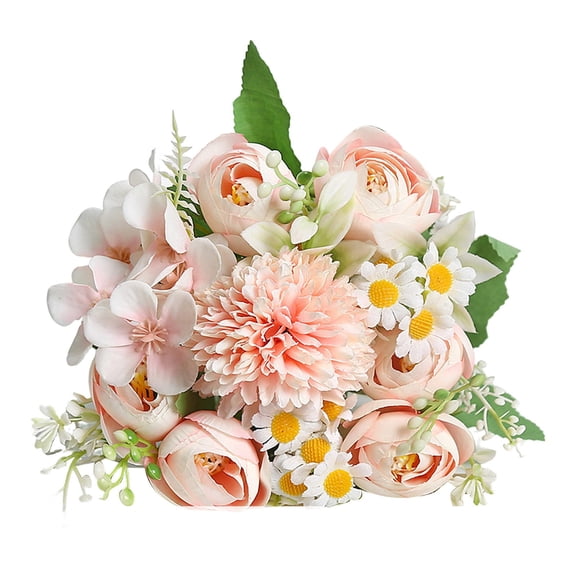 Artificial Hydrangea Bouquets Arrangements Picks, Spring for Cemetery Vase Wedding Home Decor Indoor Outdoor, Pink Flower Arrangement